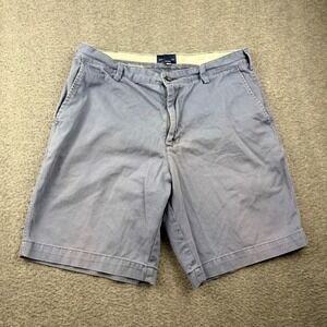 Reed Edward‎ Summer Wash Chino Shorts Men's 34 Blue Cotton Flat Front Casual